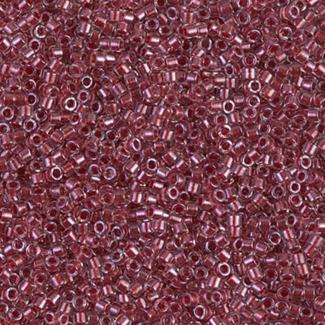 Miyuki Delica Bead 11/0, DB0924, Sparkling Cranberry Lined Crystal, 5 grams